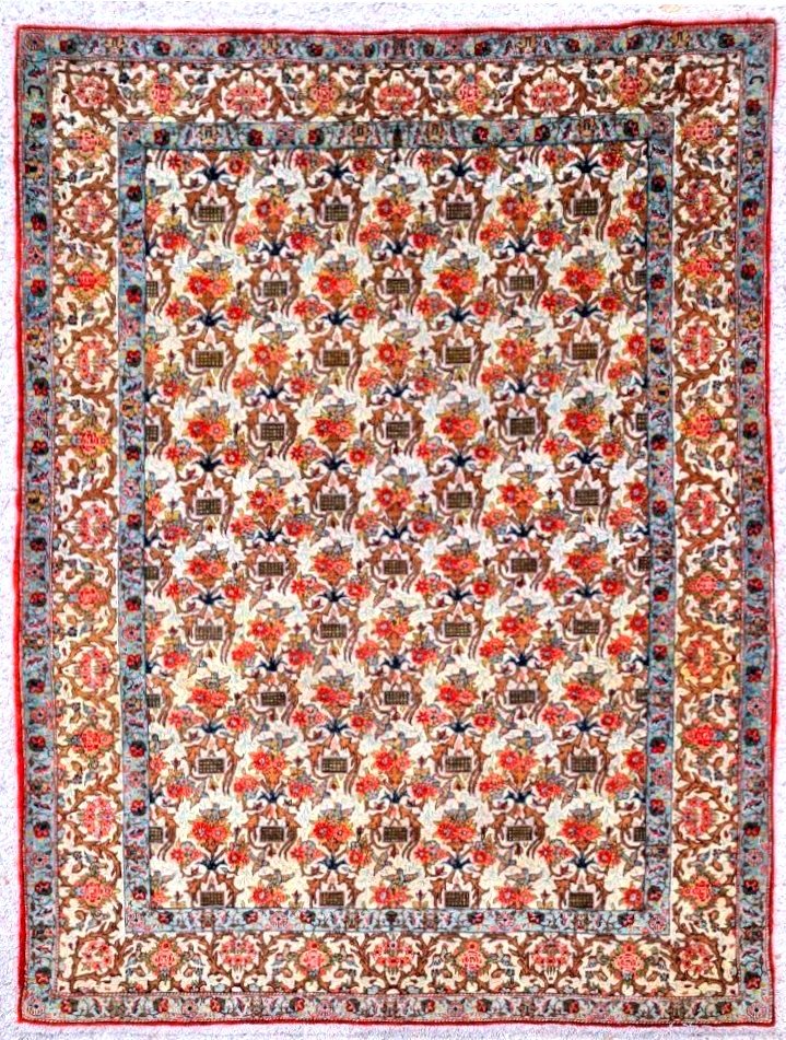 Tapis Ghoum Pahlavi En Laine, Iran, Vers 1950.