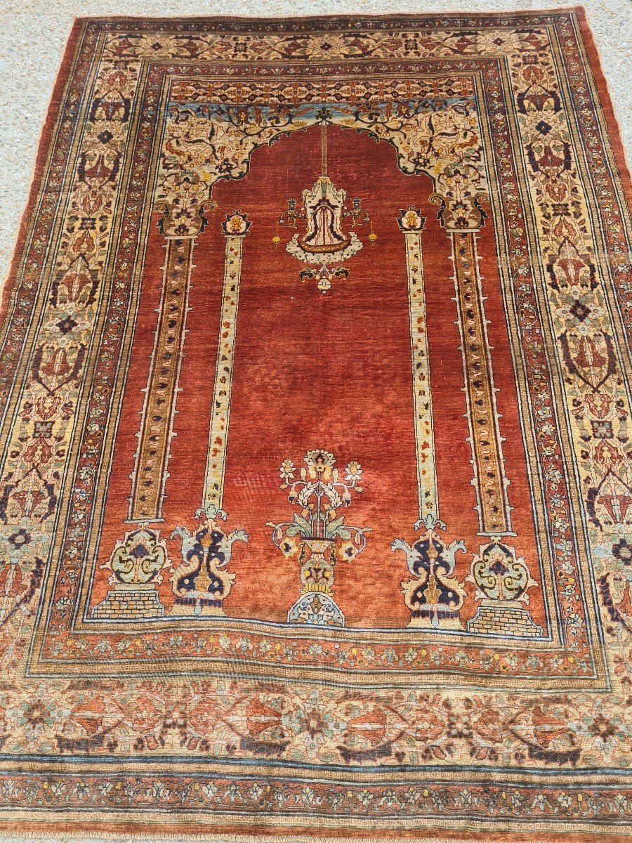 Tapis Tabriz En Soie, Haji Jalili, Iran, Vers 1870-photo-1