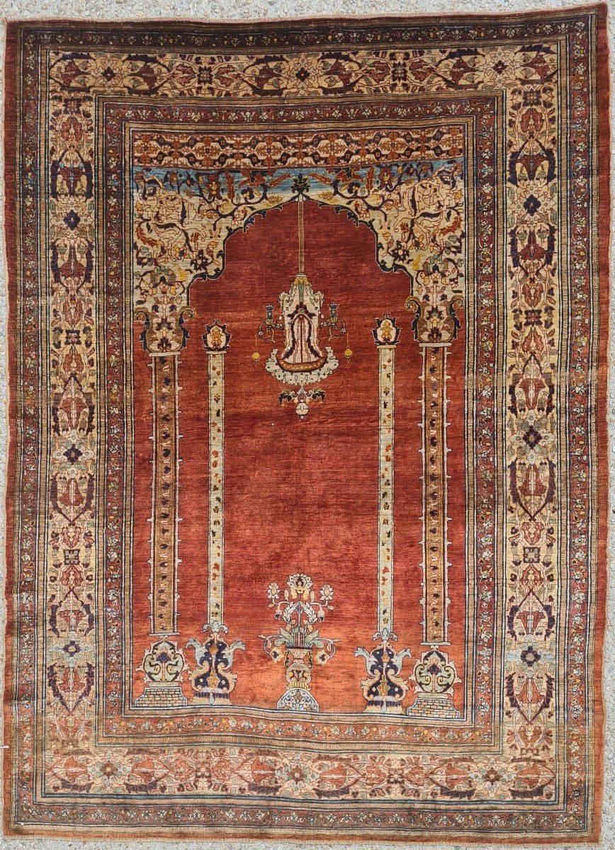 Tapis Tabriz En Soie, Haji Jalili, Iran, Vers 1870