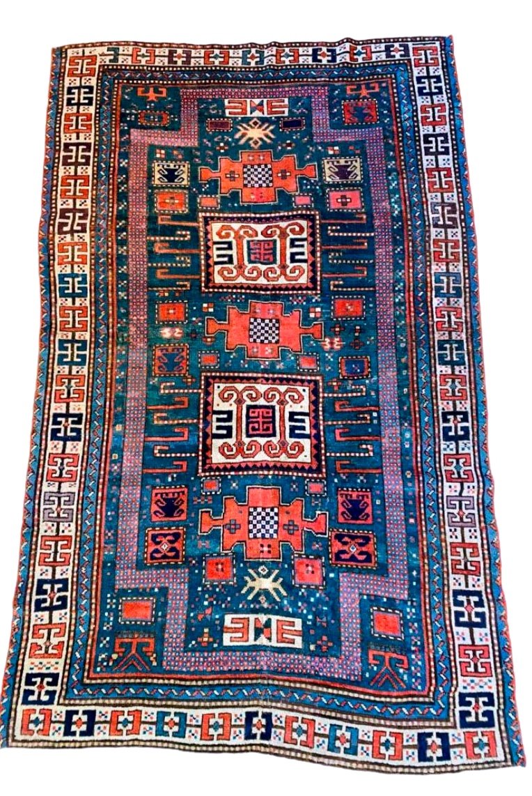 Extremely Rare Karatchoff Carpet In Wool, From The 19th Century