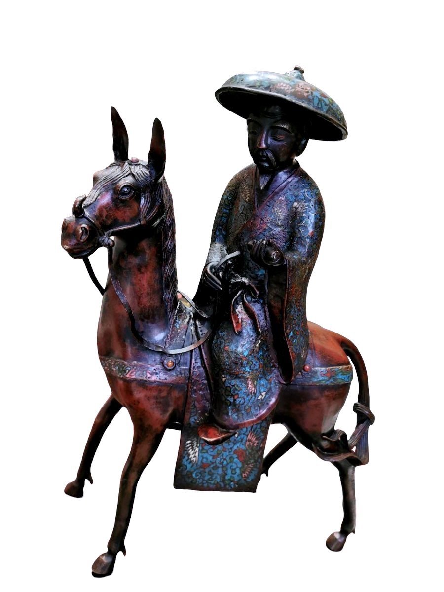 Cloisonné Bronze "toba", Japan, Antiquity From The 19th Century.