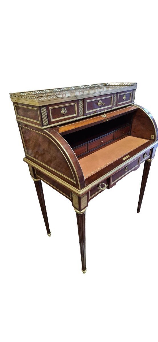 Sormani Cylinder Desk, Mahogany, France, 19th Century Antique.-photo-2