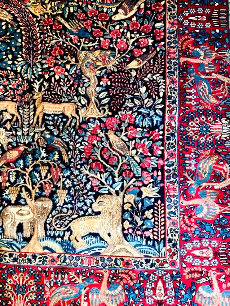 Kirman Wool Rug, Iran, 1930s/1940s-photo-1