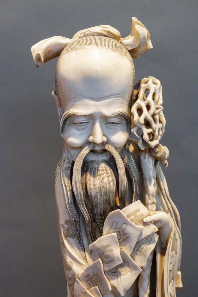 Okimono In Ivory, 19th Century.-photo-2