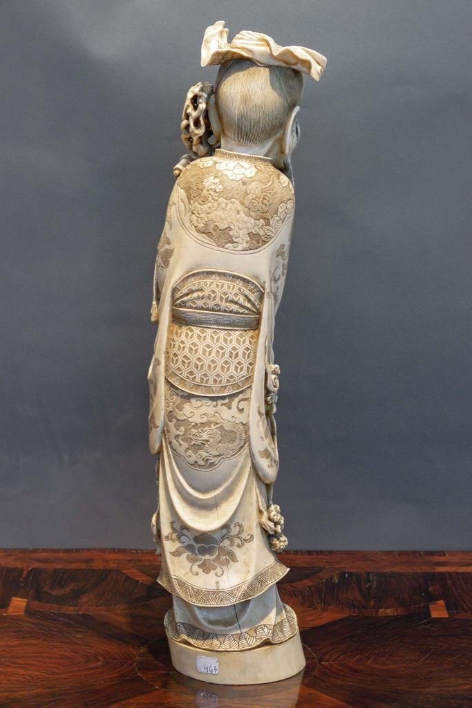 Okimono In Ivory, 19th Century.-photo-5