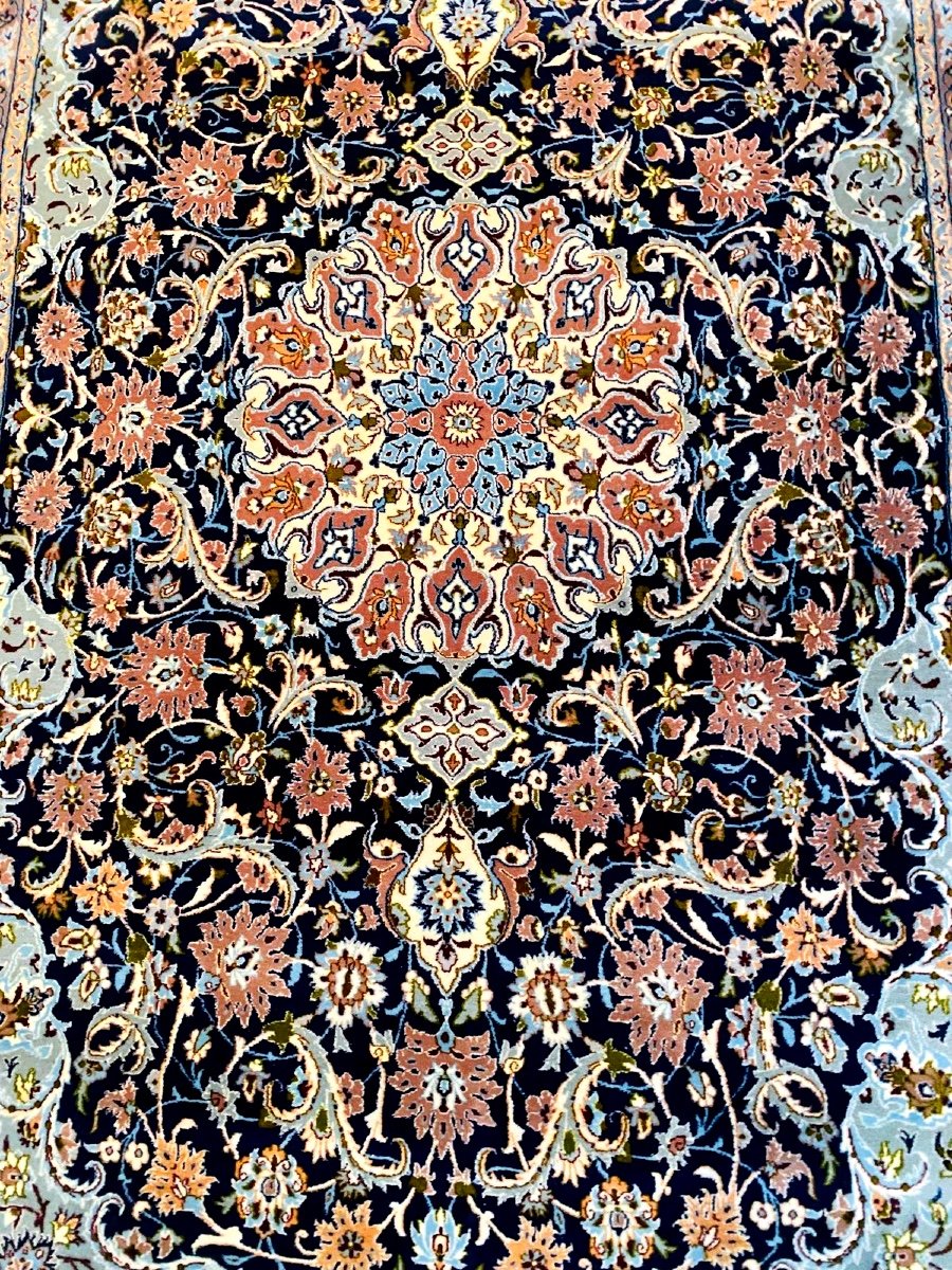 Isfahan Silk Carpet, Iran, Circa 1950-photo-2