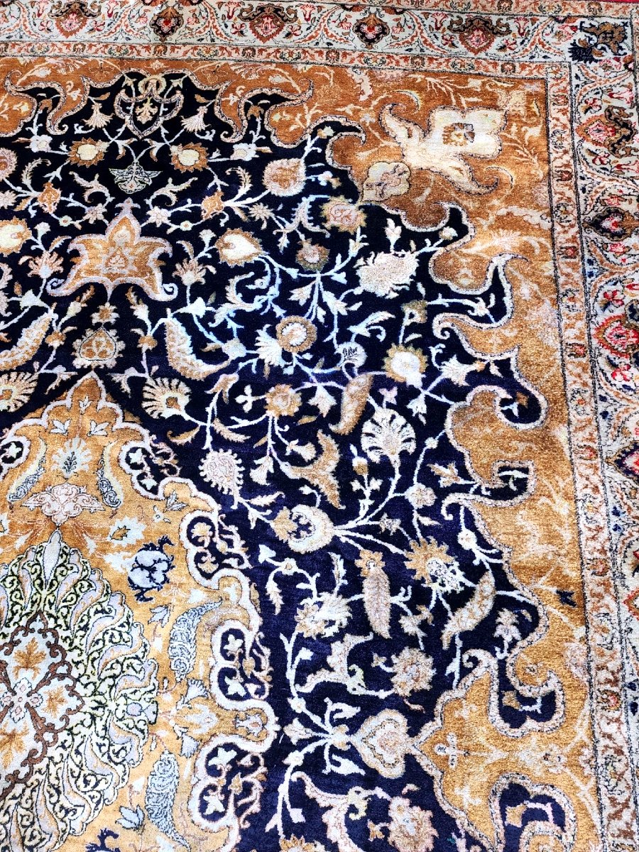 Ghoum Silk Carpet, Iran, Shah Period Circa 1960-photo-4