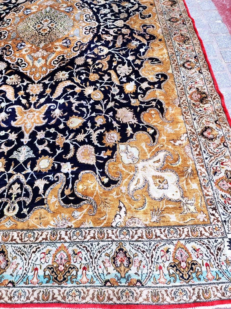 Ghoum Silk Carpet, Iran, Shah Period Circa 1960-photo-3