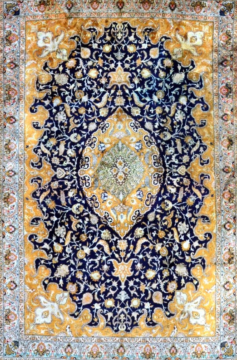 Ghoum Silk Carpet, Iran, Shah Period Circa 1960