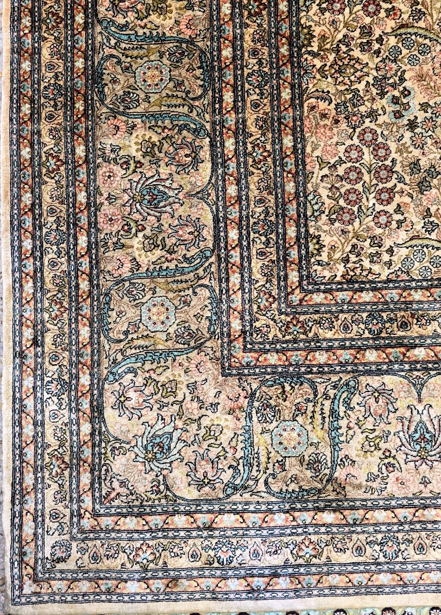 Ghoum Silk Carpet, Iran, Shah Period, Circa 1960. -photo-2