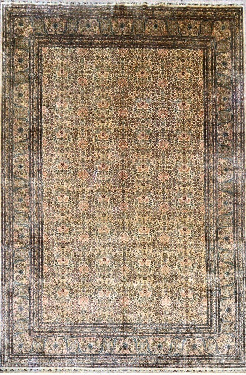 Ghoum Silk Carpet, Iran, Shah Period, Circa 1960. 
