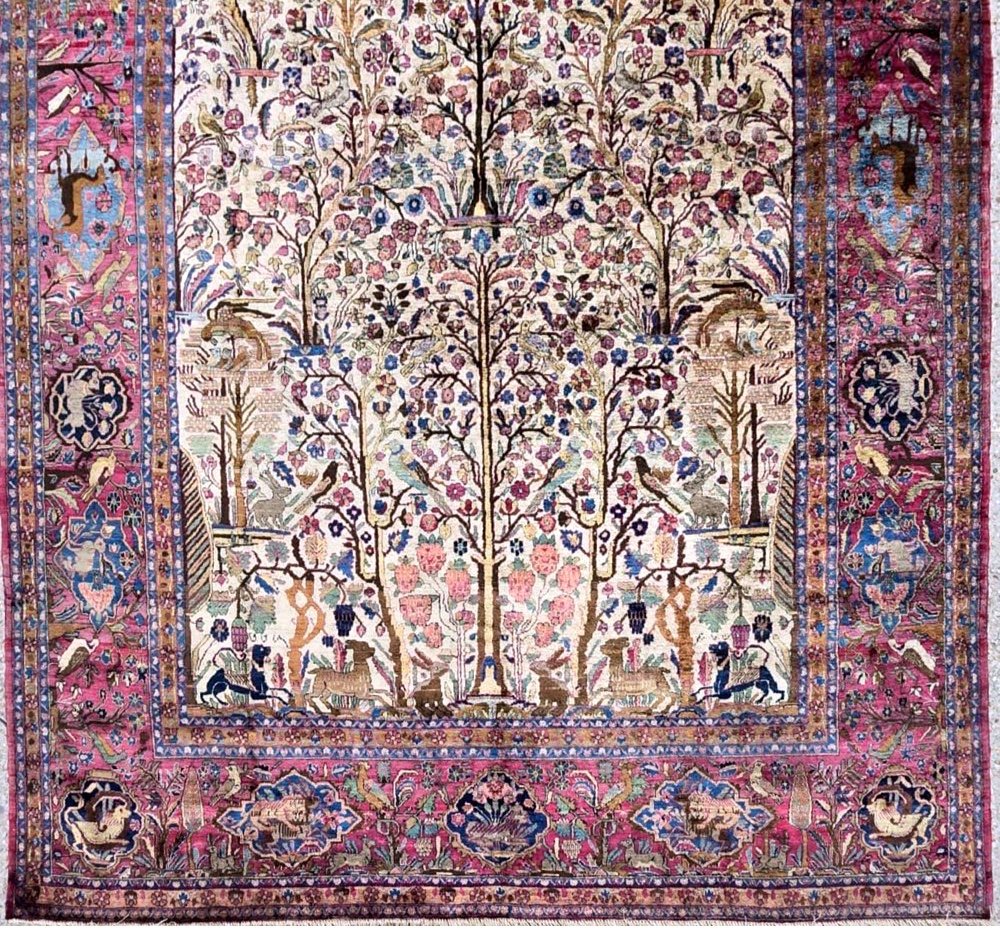 Kachan Dabir En Soie Vers 1880 - Pièce De Musée.-photo-2