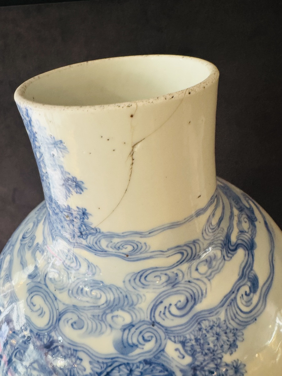 Large Chinese Kangxi Porcelain Vase 18 Century-photo-1