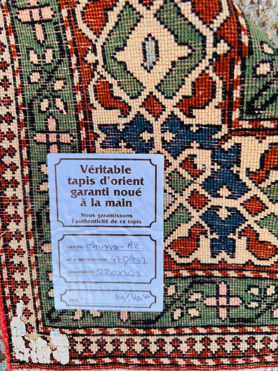 Shirvan Carpet From The Caucasus – Circa 1950, Hand Knotted -photo-3