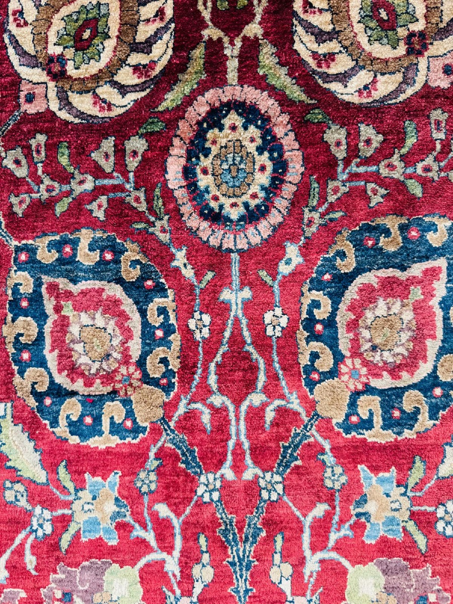 Tapis Kachan-Dabir Tout Soie, Iran – Pièce de Collection-photo-2