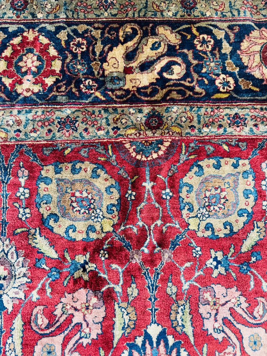 Tapis Kachan-Dabir Tout Soie, Iran – Pièce de Collection-photo-3