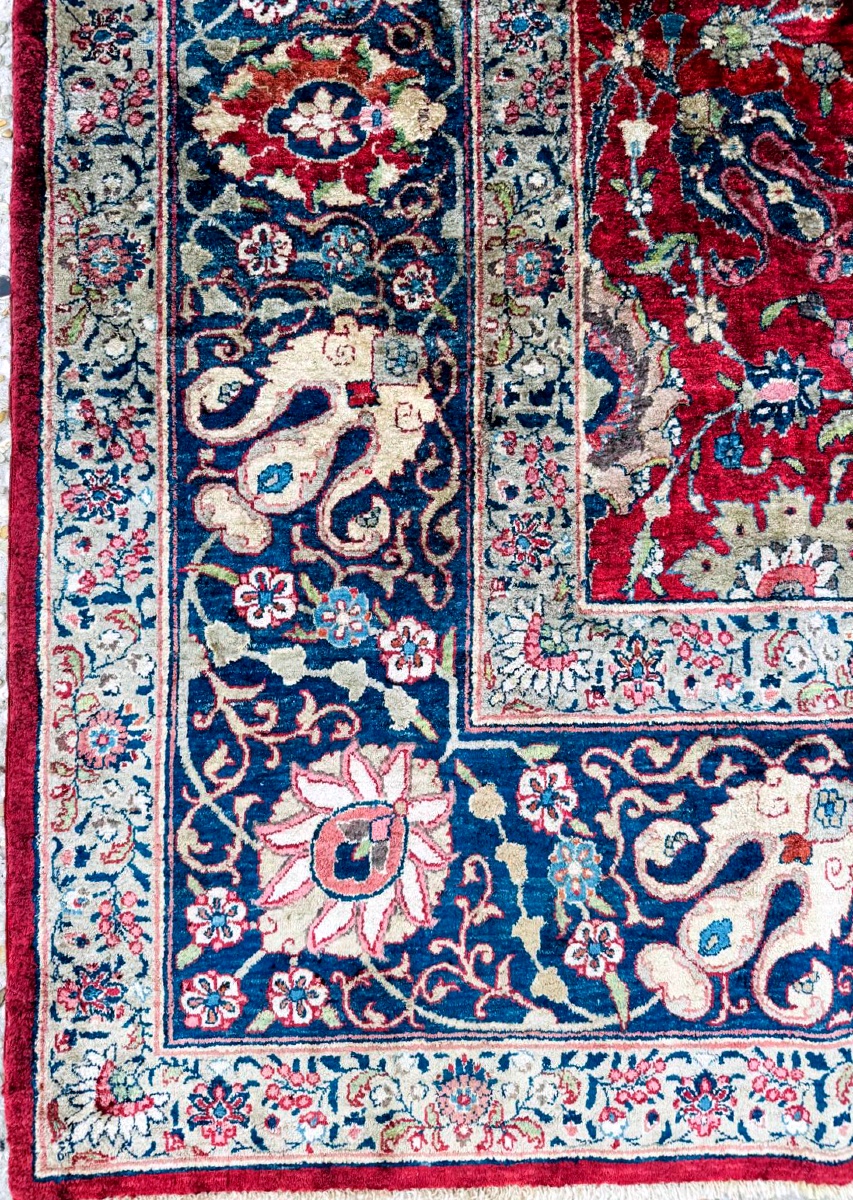 Tapis Kachan-Dabir Tout Soie, Iran – Pièce de Collection-photo-5