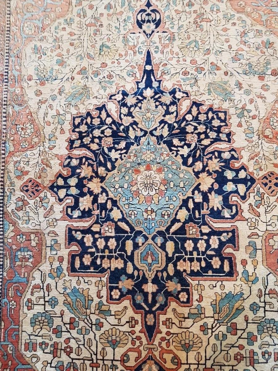 Antique Persian Kashan Mortachem Wool Kork Rug - Late 19th Century-photo-2
