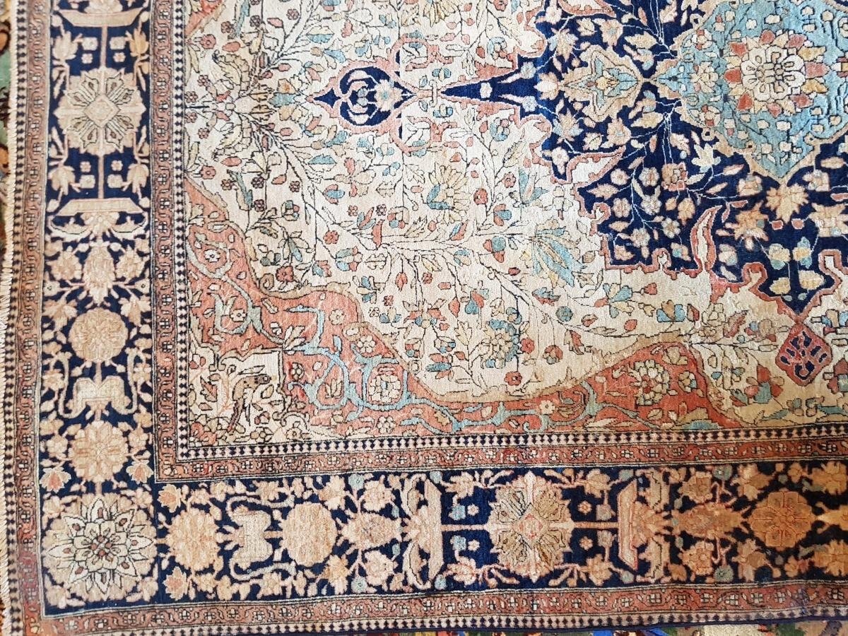 Antique Persian Kashan Mortachem Wool Kork Rug - Late 19th Century-photo-1