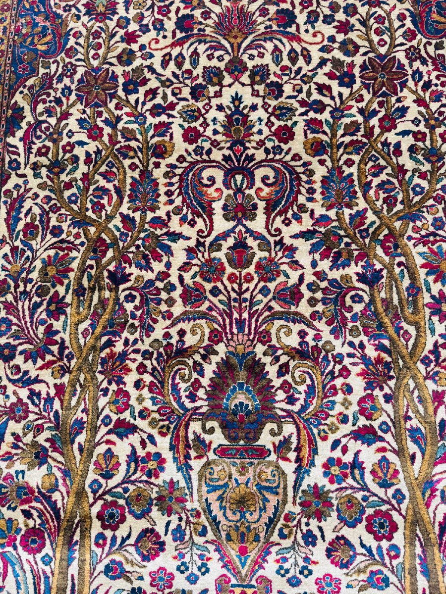 Natural Silk Kashan Rug - Dabir Workshop, Circa 1930-photo-2