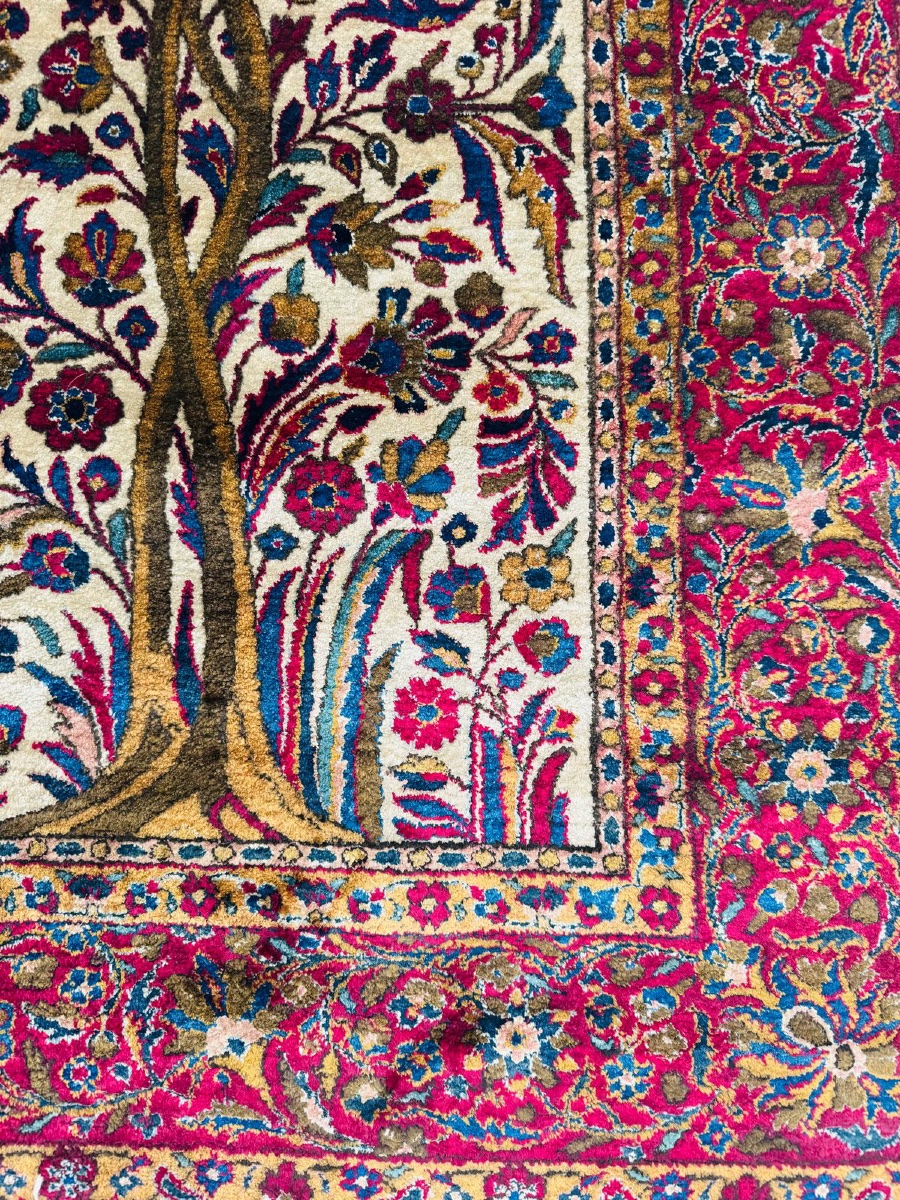Natural Silk Kashan Rug - Dabir Workshop, Circa 1930-photo-1