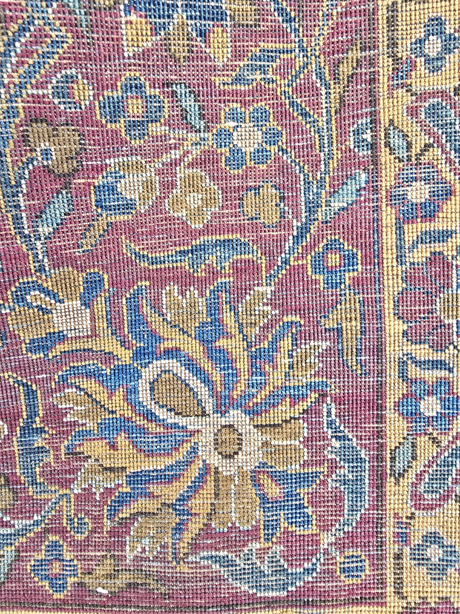 Natural Silk Kashan Rug - Dabir Workshop, Circa 1930-photo-5