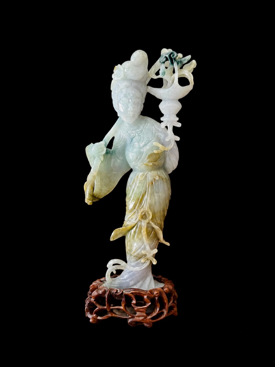 Large Jade Statue Of Guanyin