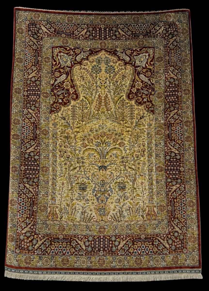 Important Hereke Silk Carpet - Turkey, Circa 1960
