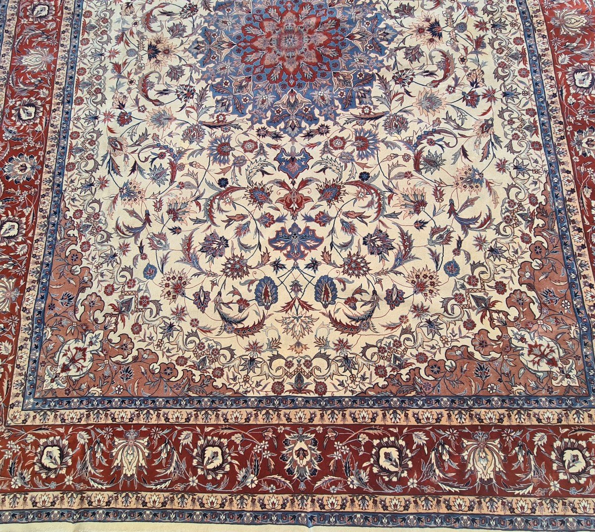 Important Isfahan In Wool Iran Circa 1960 Shah Period 306x411cm-photo-2