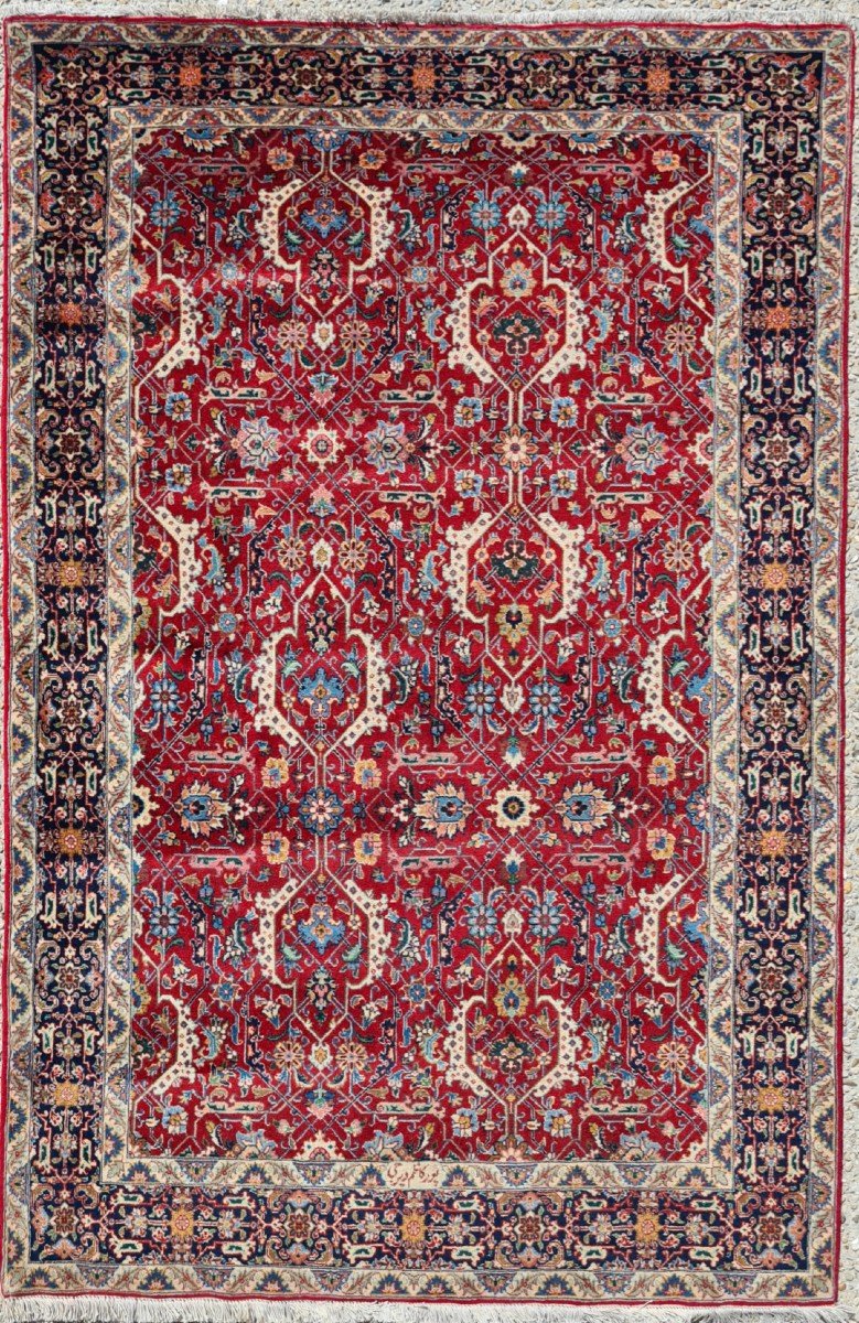 Ispahan Wool And Silk Rug, Iran Mid-20th Century Shah Period