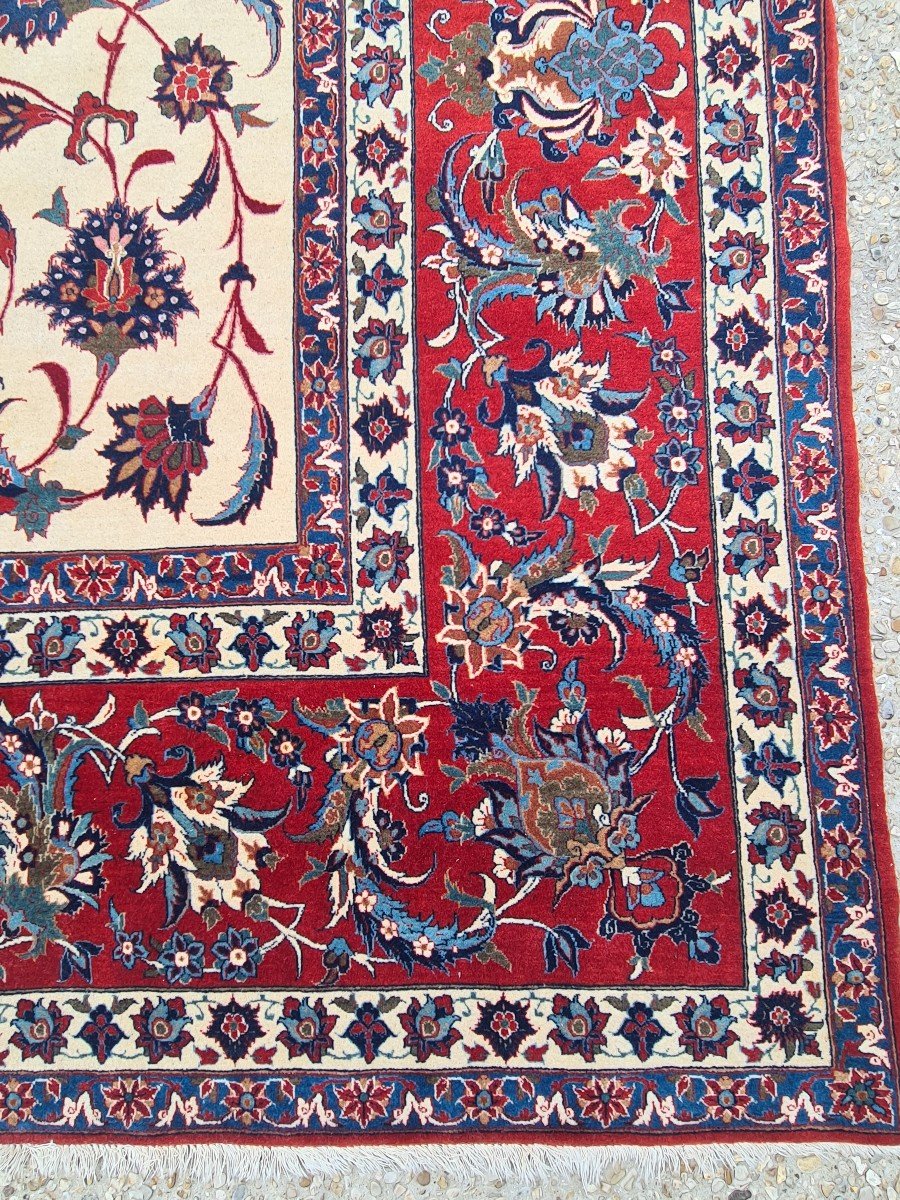 Important Isfahan In Iran Wool Circa 1950 Shah Period-photo-2