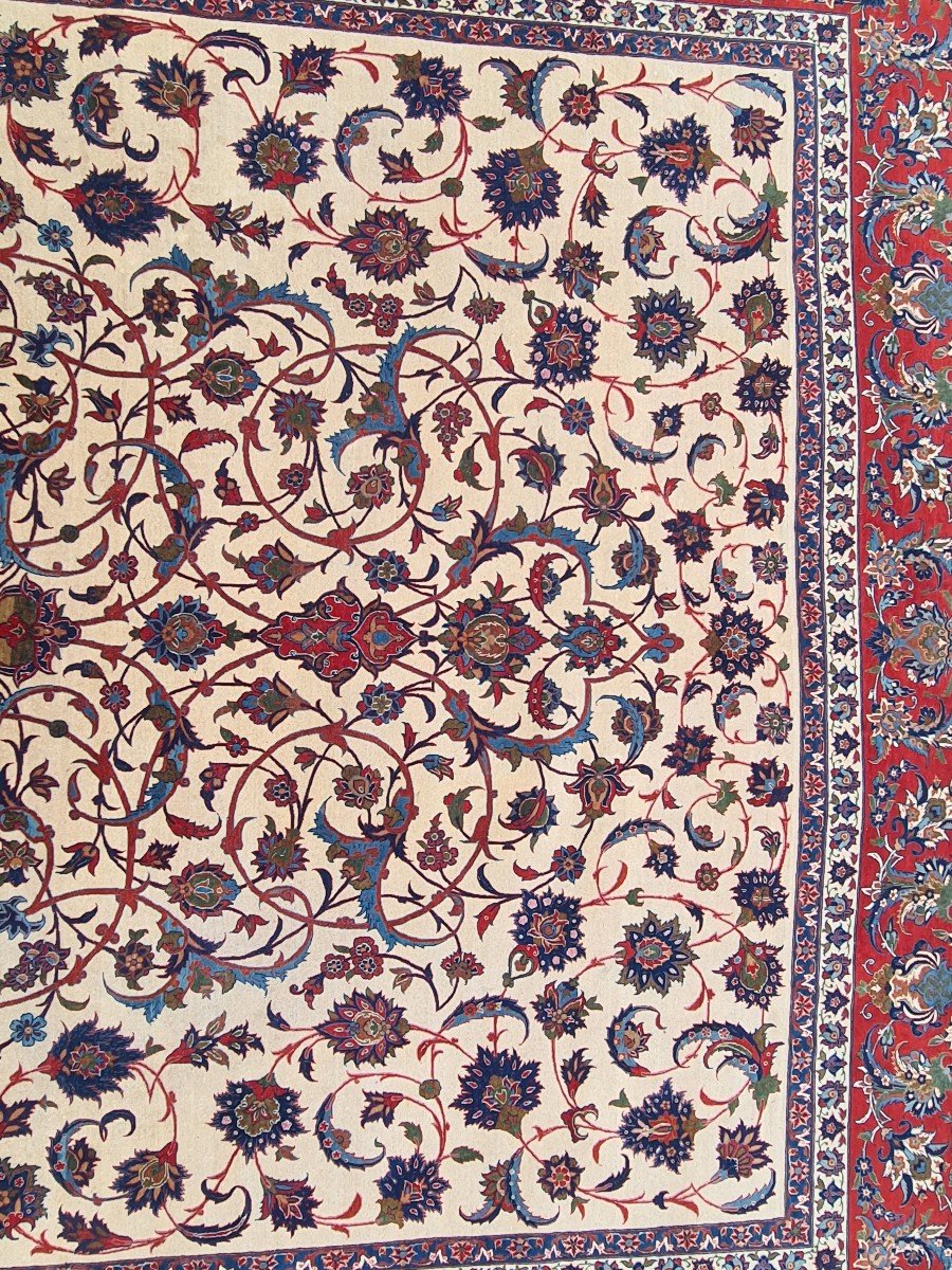 Important Isfahan In Iran Wool Circa 1950 Shah Period-photo-6