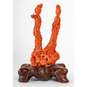 Sculpture corail rouge 