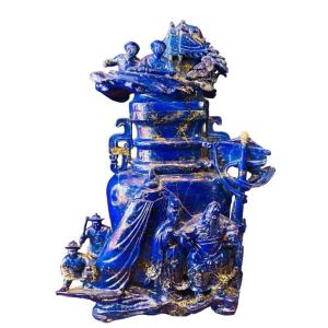 Incense Burner Made In Emperor Lapis Lazuli, Asian Art