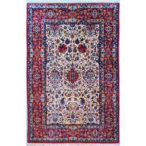 Tapis Ispahan en laine, Signé Ebrahim Nabbi, Vers 1950