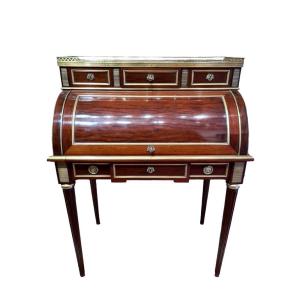 Sormani Cylinder Desk, Mahogany, France, 19th Century Antique.