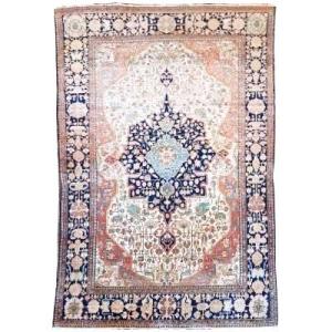 Tapis persan Kashan Mortachem ancien en laine kork – fin 19e siècle