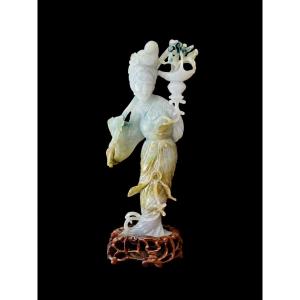 grande statuette de Guanyin en jade
