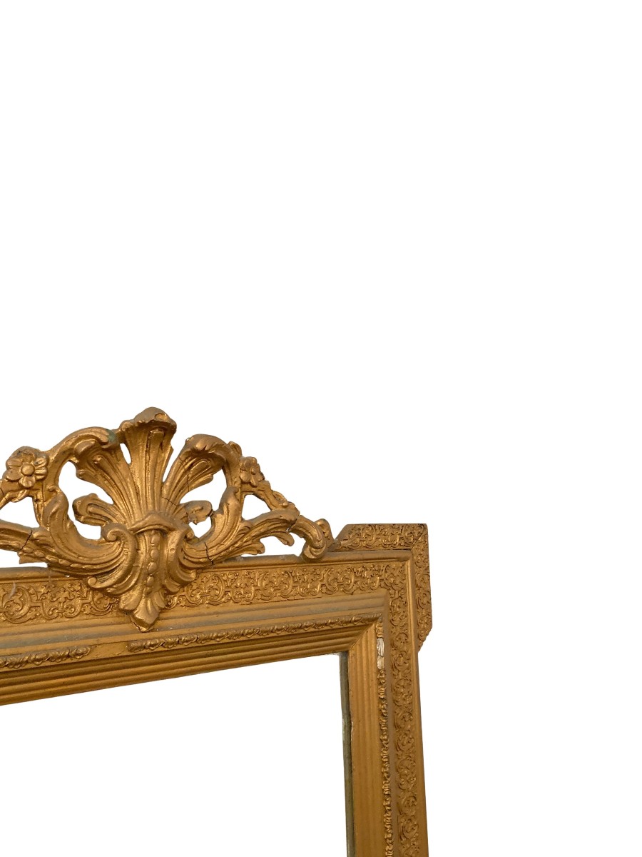 Large Gilded Mirror From The Napoleon III Period - 70cm X 100cm-photo-2
