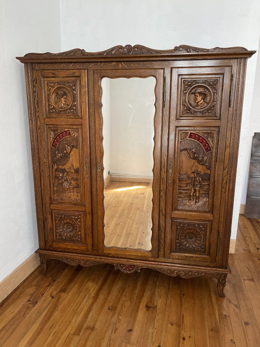 Armoire Bretonne En Chêne Massif - Fin XIXème-photo-5