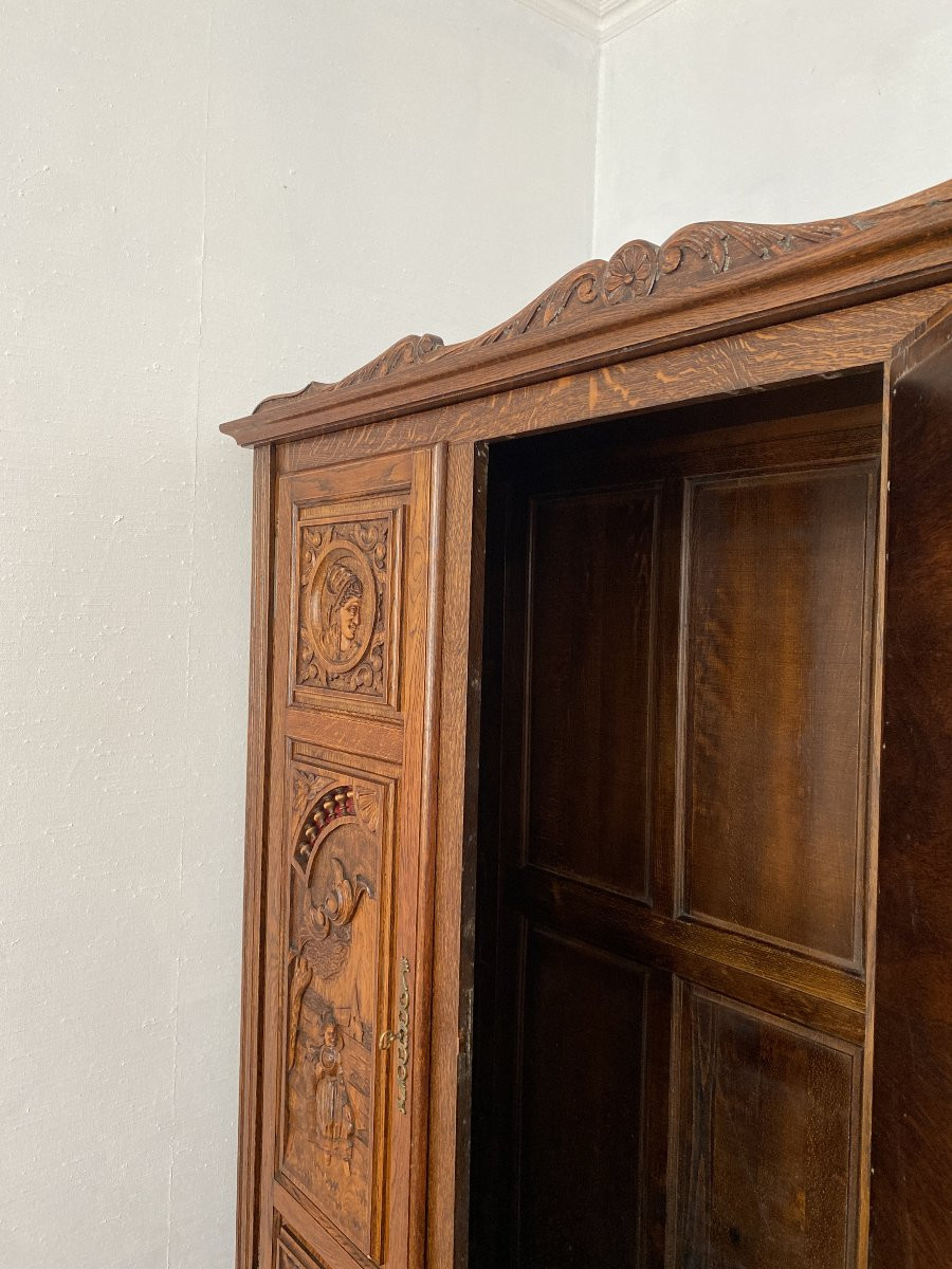 Armoire Bretonne En Chêne Massif - Fin XIXème-photo-8