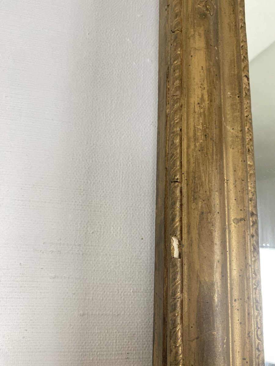 Miroir Mural Napoléon III en Bois Doré et Stuc - Fin XIXème-photo-3