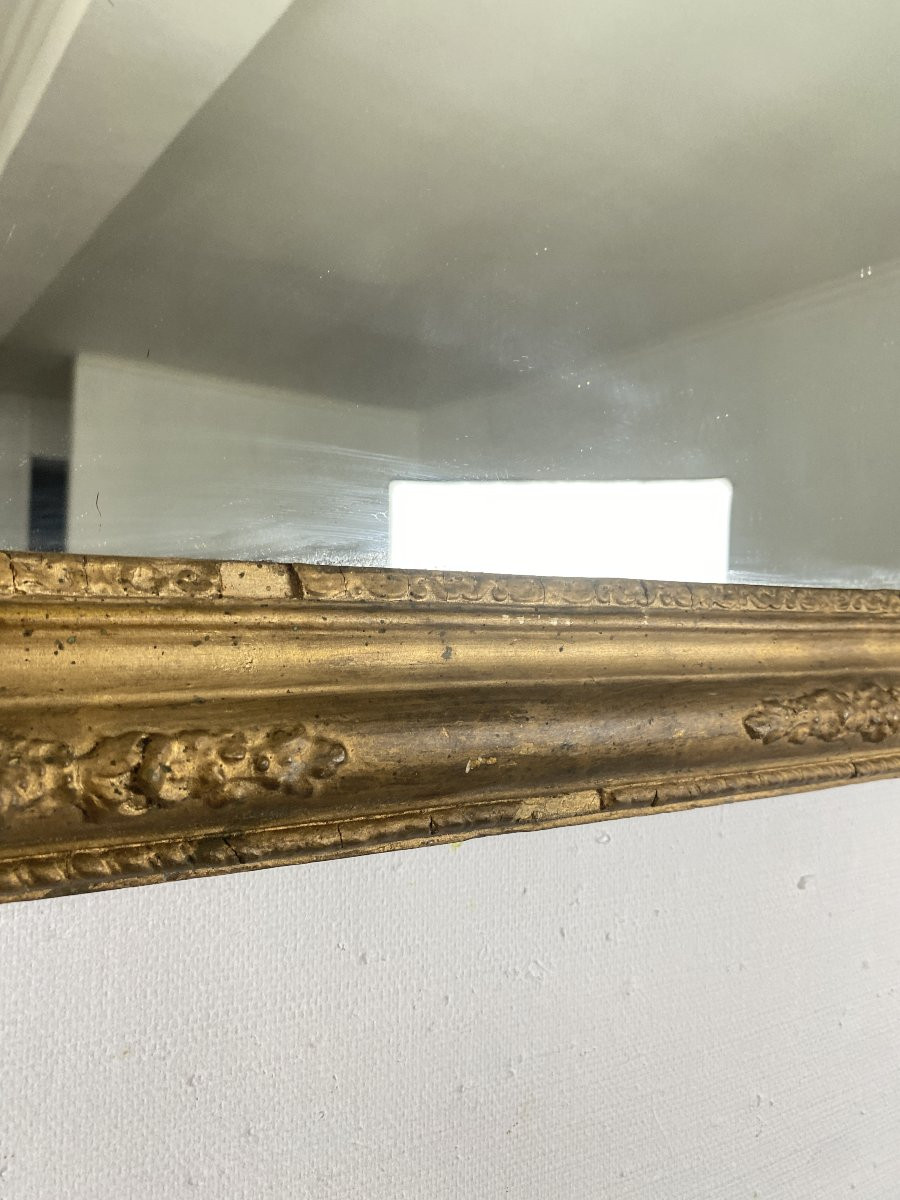 Miroir Mural Napoléon III en Bois Doré et Stuc - Fin XIXème-photo-5