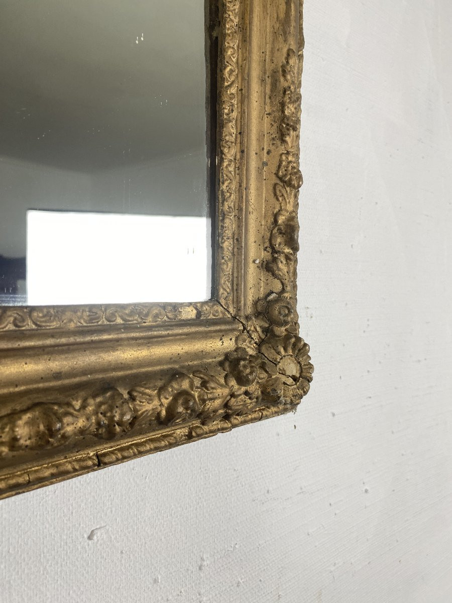 Miroir Mural Napoléon III en Bois Doré et Stuc - Fin XIXème-photo-6