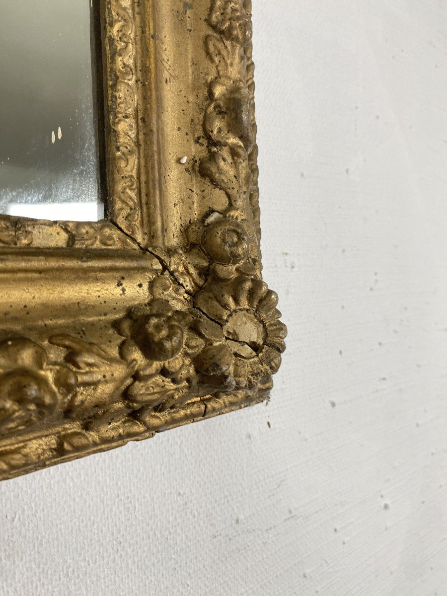 Miroir Mural Napoléon III en Bois Doré et Stuc - Fin XIXème-photo-7