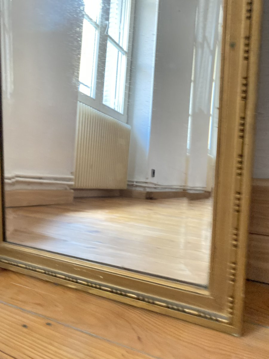 Miroir Rectangulaire en Bois Stuqué et Doré du XIXème -photo-2