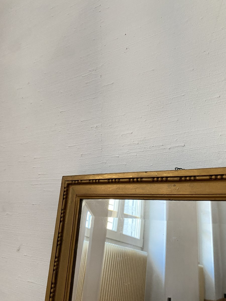 Miroir Rectangulaire en Bois Stuqué et Doré du XIXème -photo-2