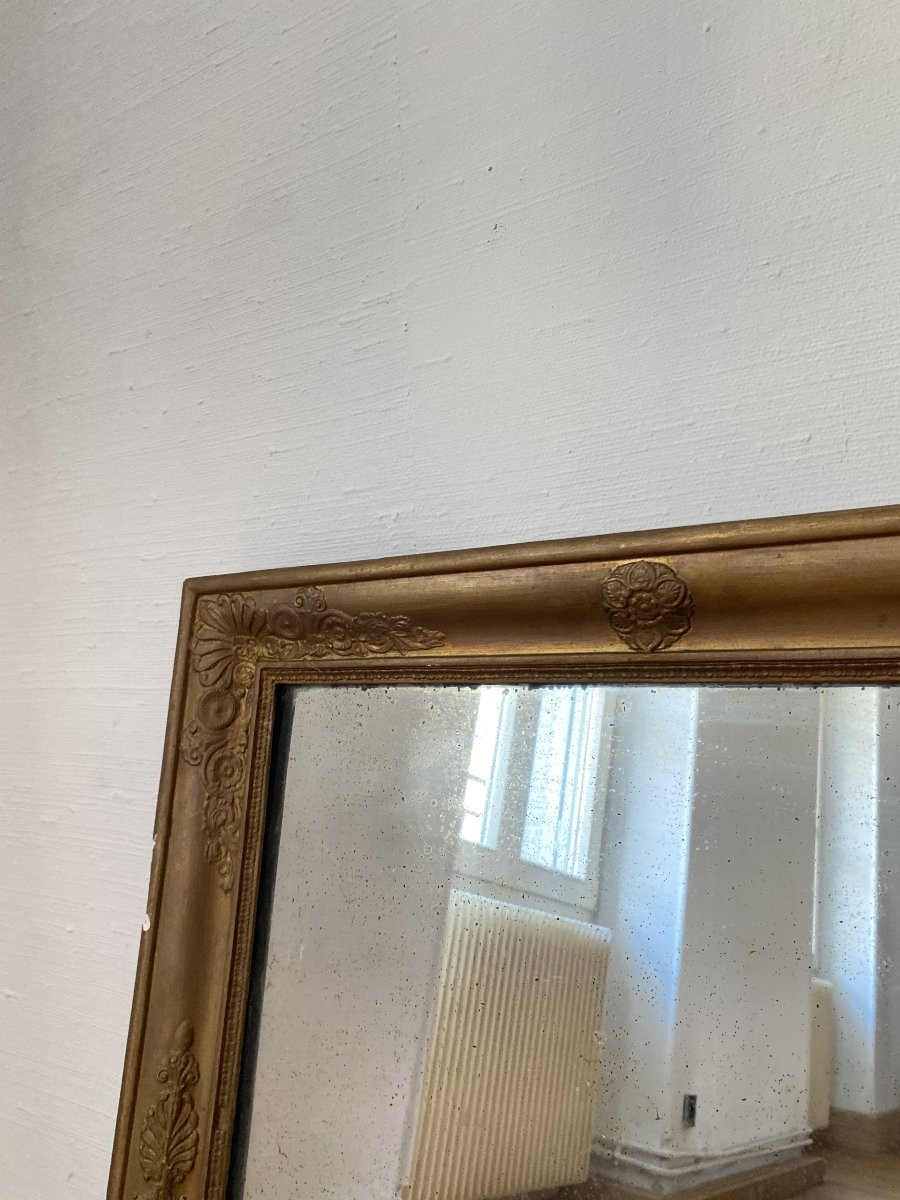 Mirror In Stuccoed And Gilded Wood - 19th Century-photo-1