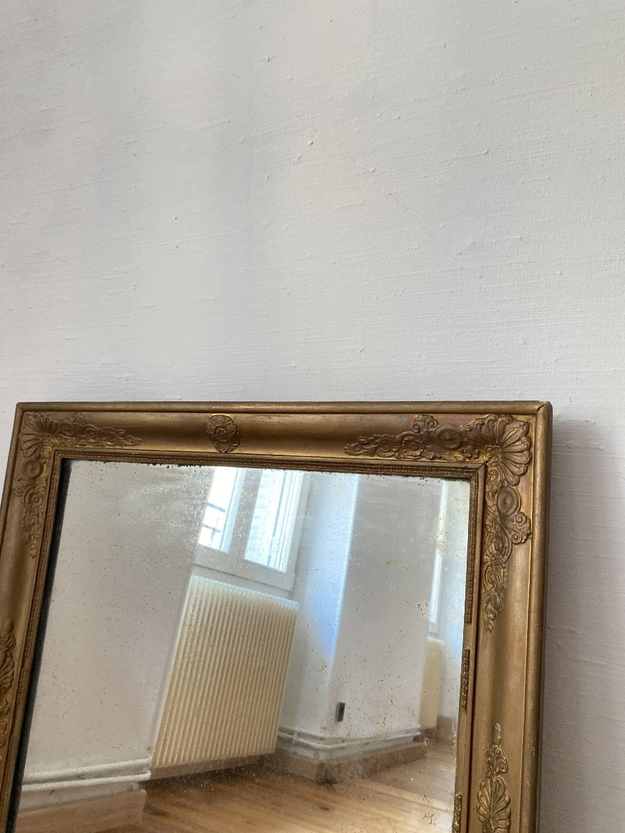 Mirror In Stuccoed And Gilded Wood - 19th Century-photo-2