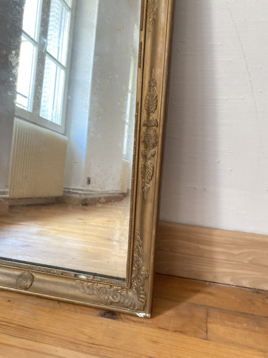 Mirror In Stuccoed And Gilded Wood - 19th Century-photo-3